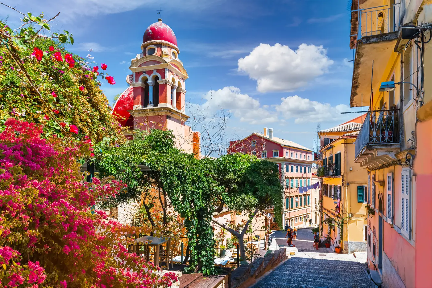 Romantisch straatje op Corfu