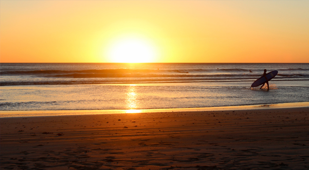 Zonsondergang op het Strand