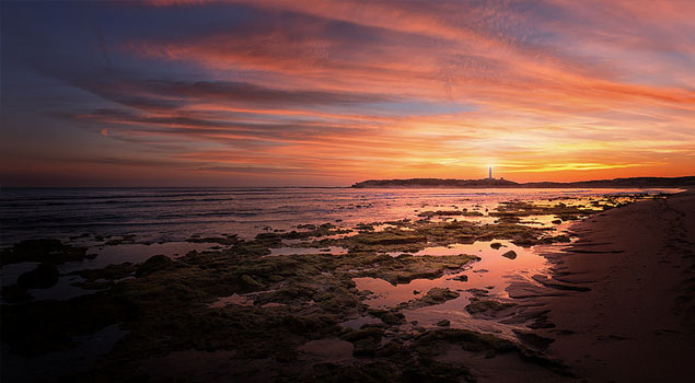 Zonsondergang bij Costa de la Luz