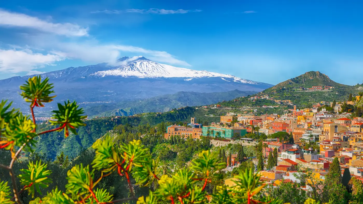 Uitzicht op de Etna vulkaan